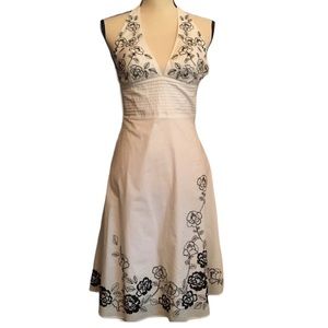 Lined halter-top summer dress, size 0, WHBM